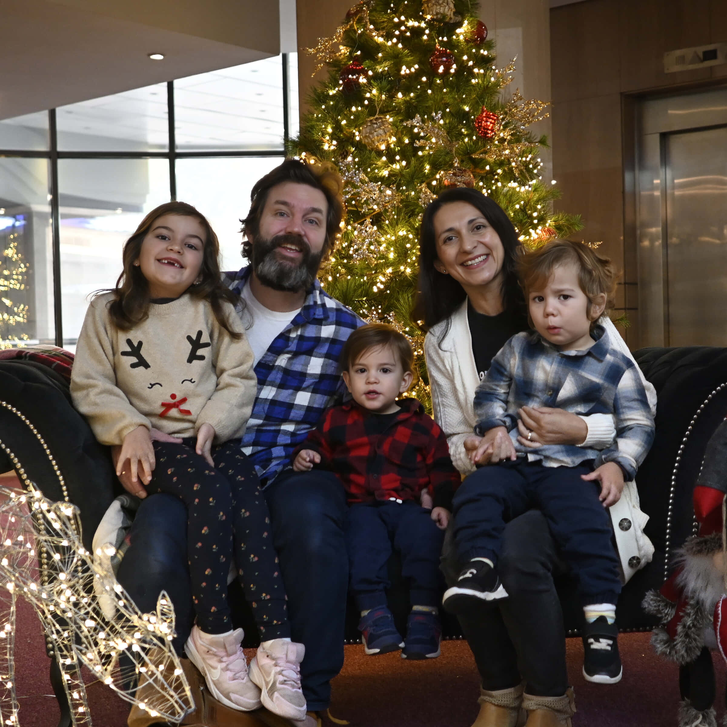 family photo at a hotel in granada